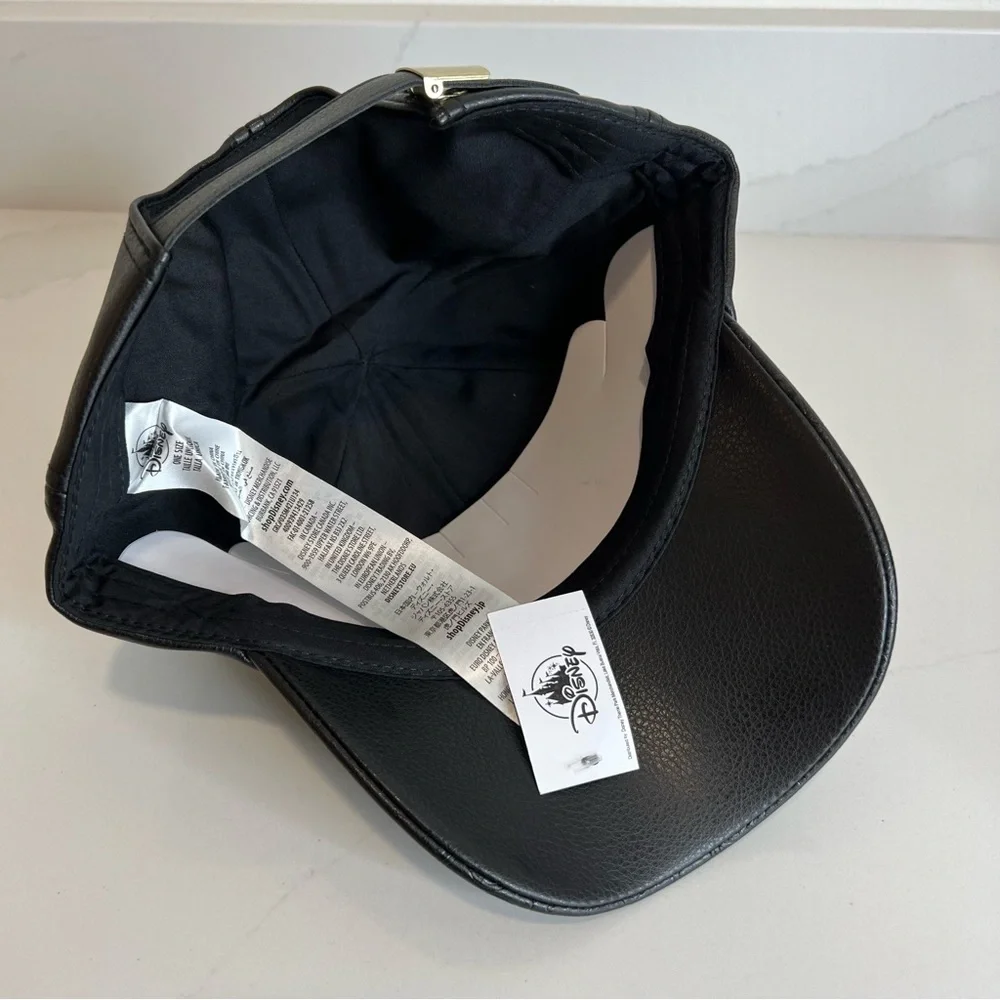 Disney Black Embossed Leather-Look Baseball Cap